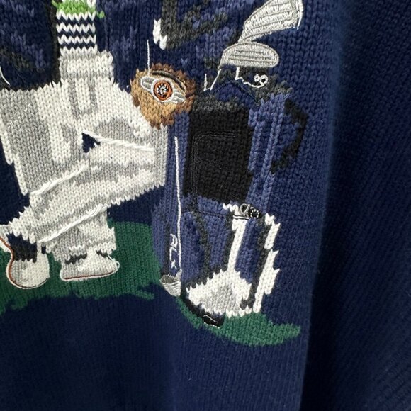 Ralph Lauren Blue Sweater with BearMotif - Picture 6 of 9